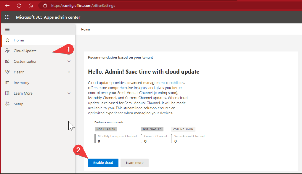Microsoft 365 Cloud Update