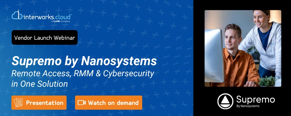 supremo by nanosystems - vendor launch webinar by interworks.cloud banner