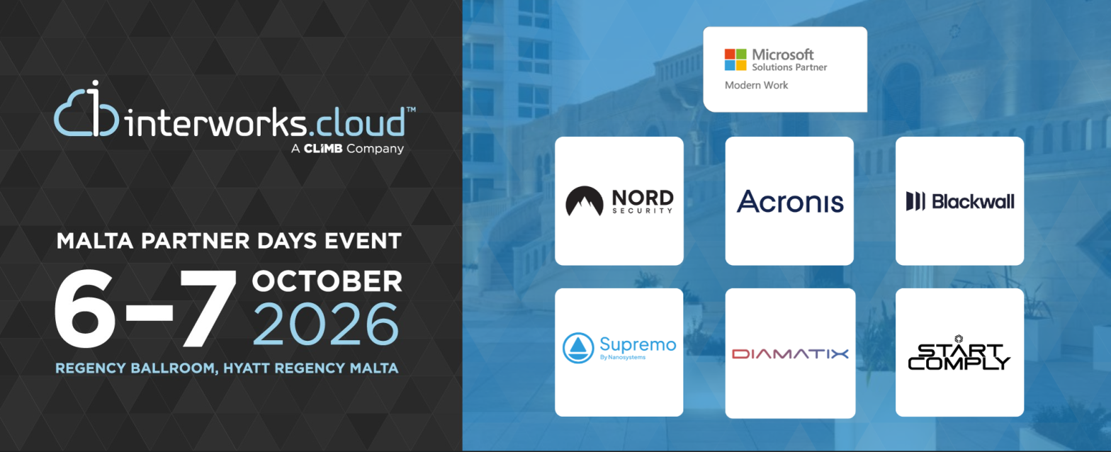 Malta Partner Days 2026 event by interworks.cloud - banner with vendors